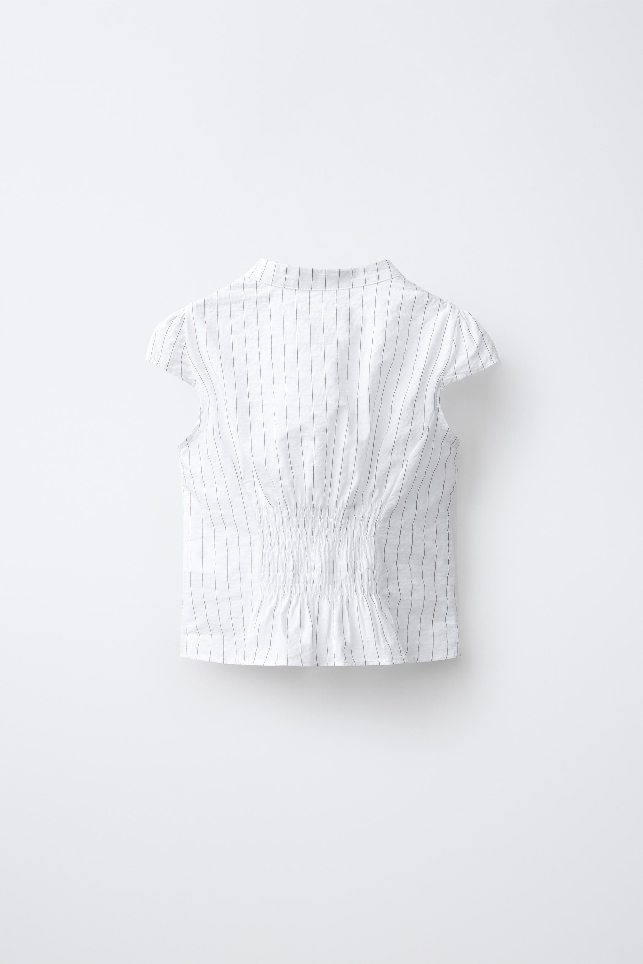 STRIPED SHIRT WITH FROG FASTENING — Black / White