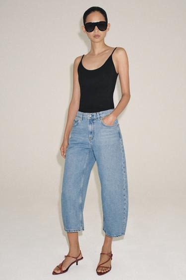 JEANS ZW COLLECTION CAPRI BALLOON TIRO MEDIO - Azul de Zara