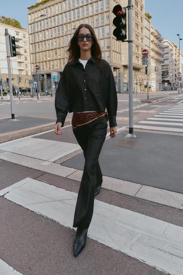 OVERSIZE SHIRT WITH CONTRAST STITCHING - Black by Zara - Image 0