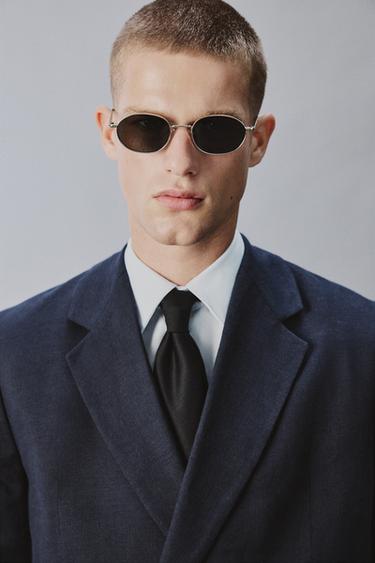 DOUBLE-BREASTED LINEN/COTTON SUIT BLAZER - Indigo by Zara - Image 5