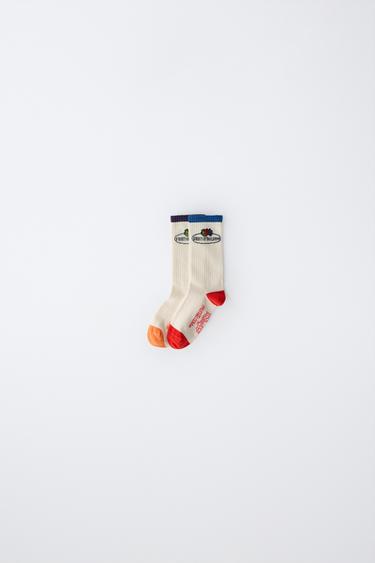Zara FRUIT OF THE LOOM™ TWO-PACK OF MID-CALF SOCKS - Ecru