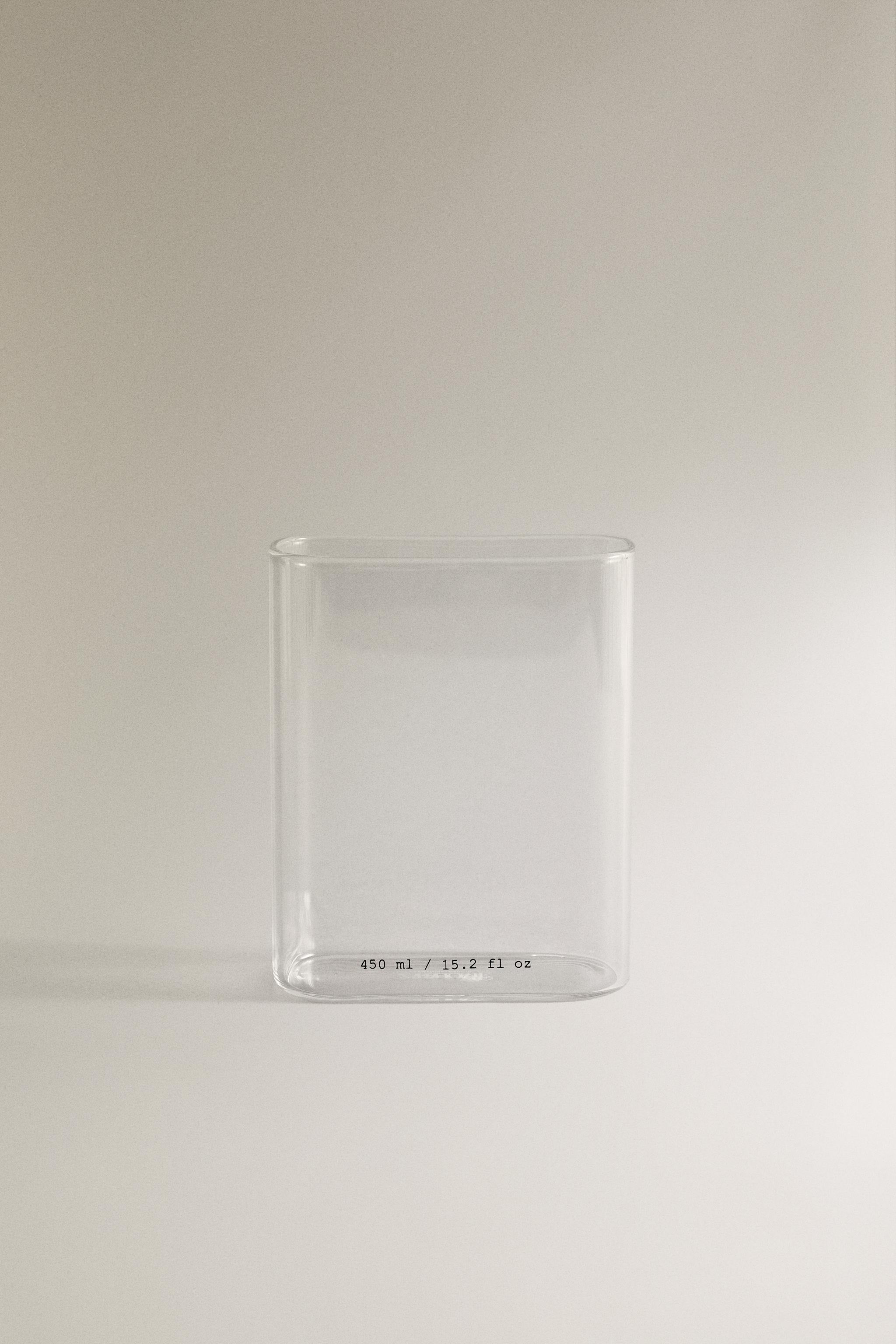 BOROSILICATE GLASS LETTER TOOTHBRUSH TUMBLER — Transparent