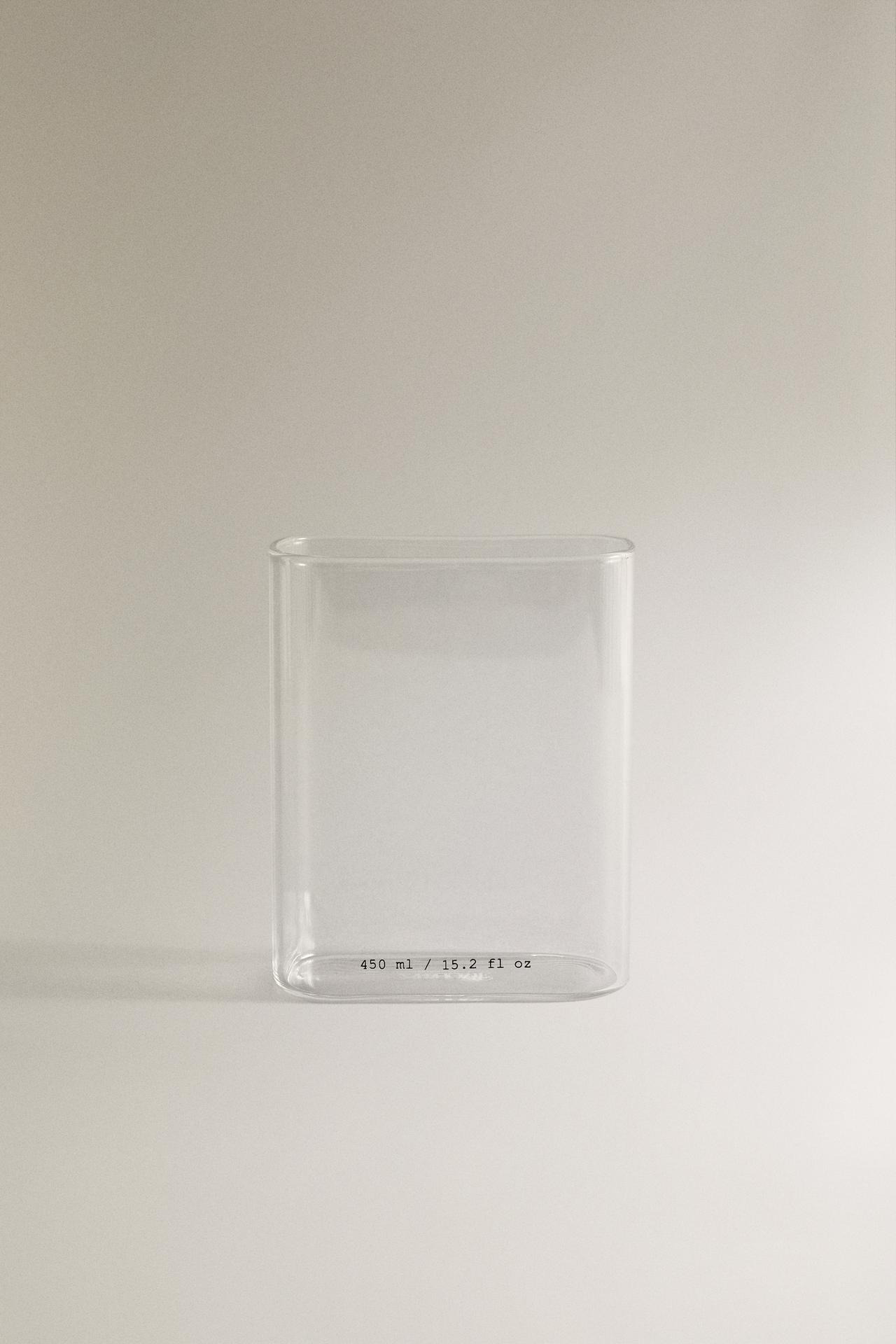 BOROSILICATE GLASS LETTER TOOTHBRUSH TUMBLER — Transparent