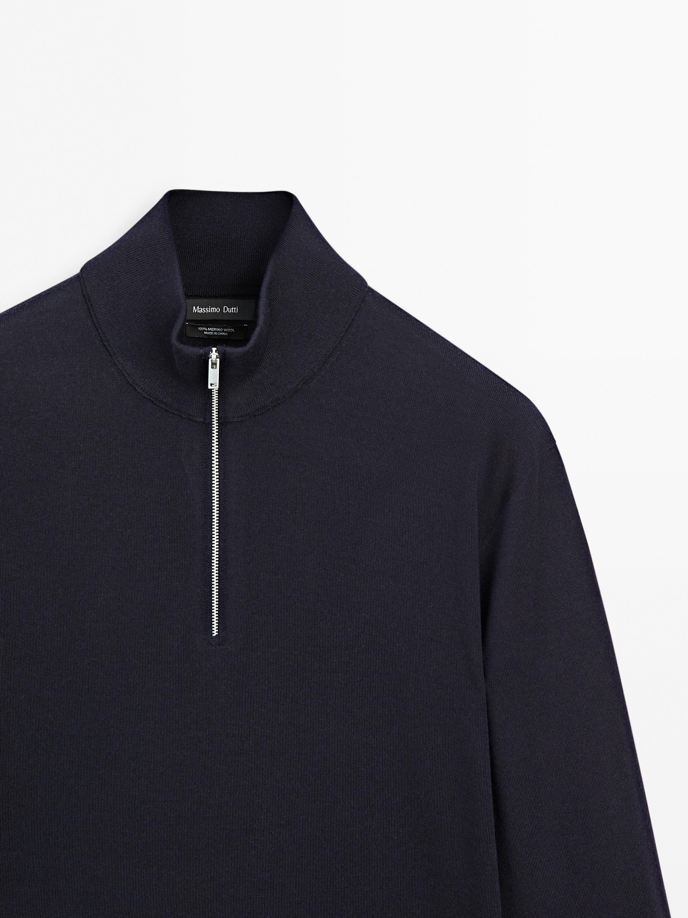 Pull en maille à col zippé