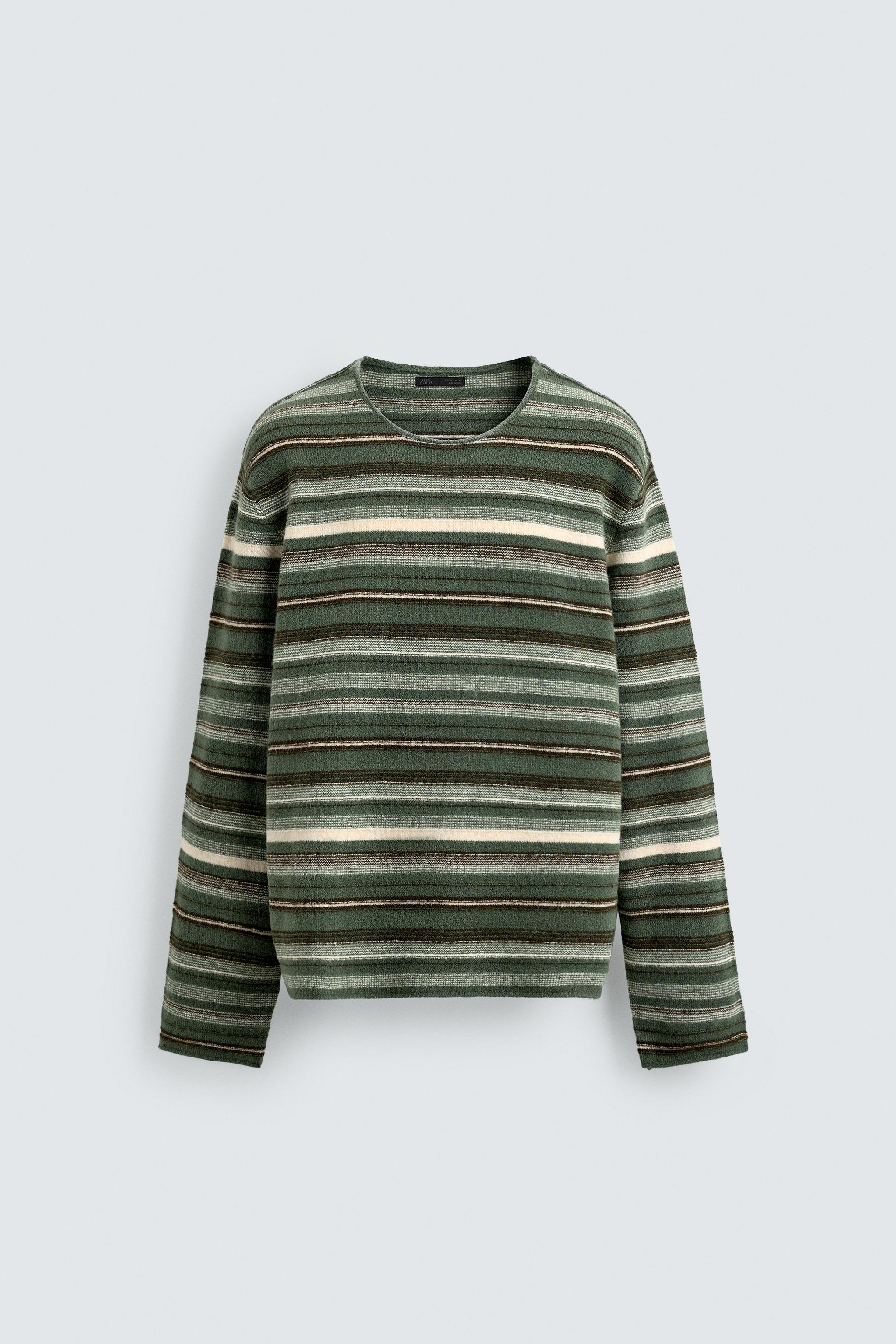 STRIPED JACQUARD JUMPER - Greens | ZARA United States
