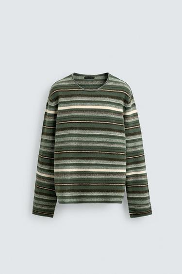 STRIPED JACQUARD JUMPER - Greens by Zara - Image 6