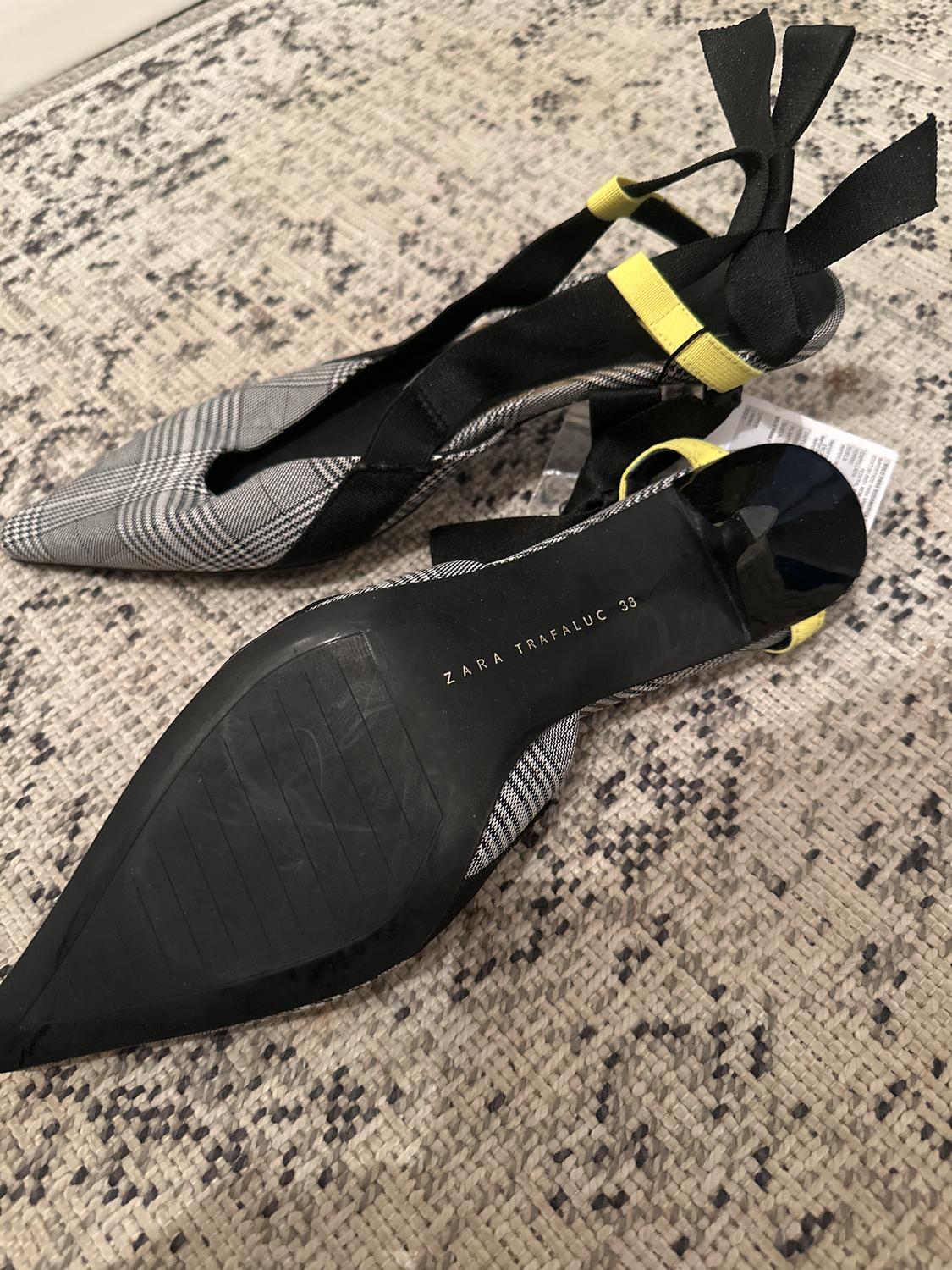 CHECKED HIGH HEEL SLINGBACK SHOES - Image 2