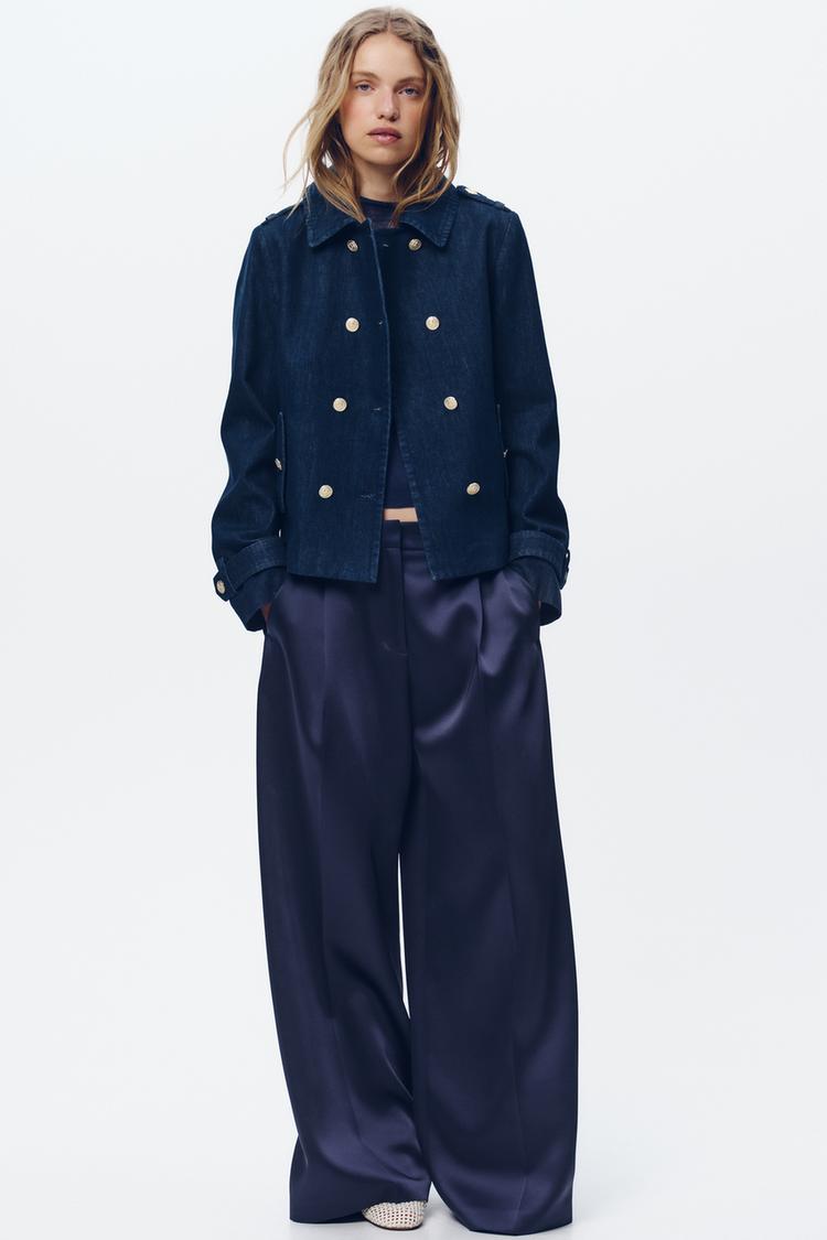 デニム ダブルブレストジャケット - ブルー | ZARA Japan / 日本