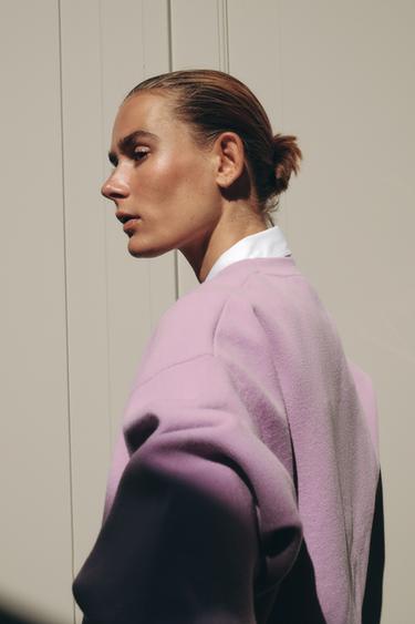 SWEAT EN MAILLE BORD-CÔTE - Lilas de Zara - Image 2