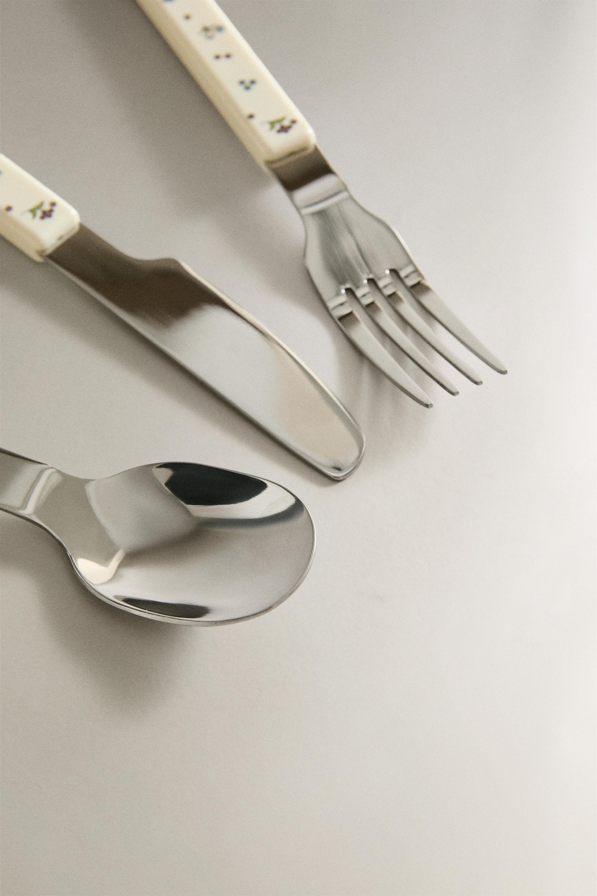 KIDS' FLORAL FLATWARE SET