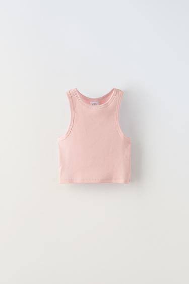 RIBBED TOP - Pink by Zara