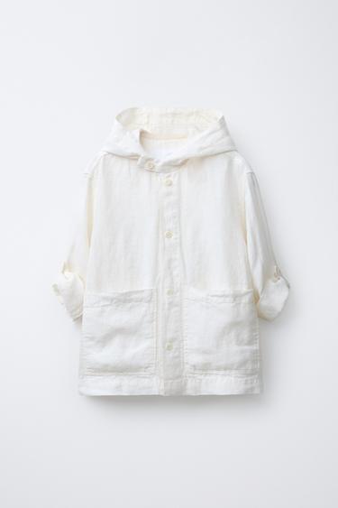 SURCHEMISE CAPUCHE 100 % LIN - Blanc de Zara - Image 1