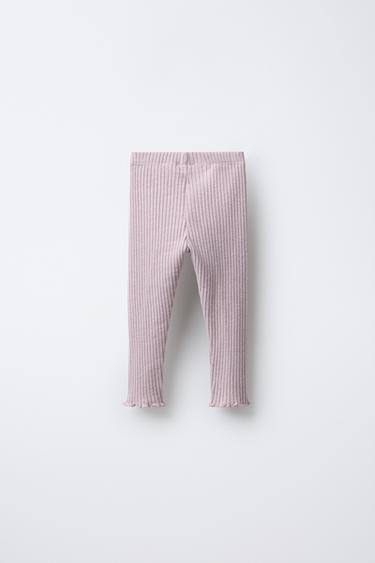 SOFT-TOUCH RIBBED LEGGINGS - Pink / Lilac by Zara - Image 1