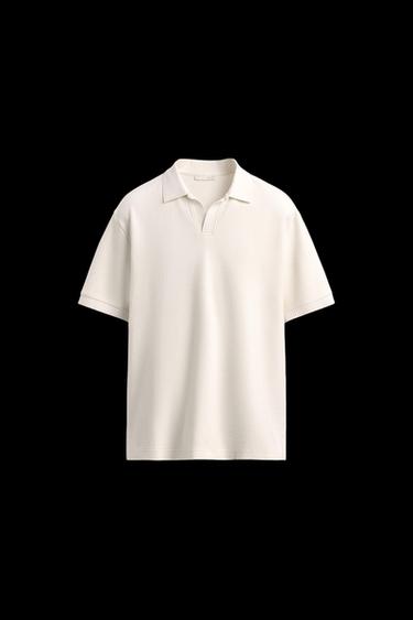 POLO REGULAR FIT ESTRUCTURA - Blanco roto de Zara - Imagen 0
