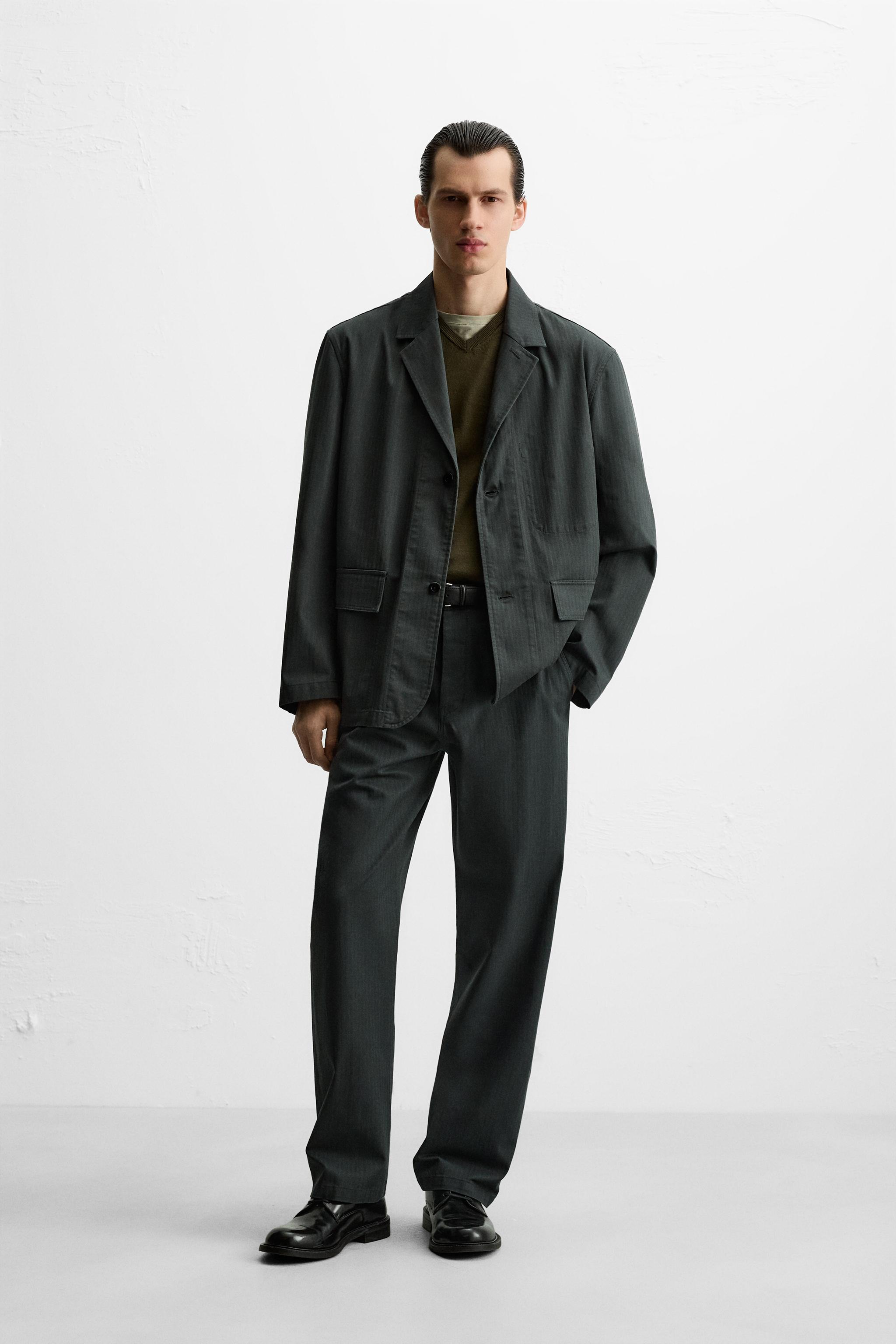 ZARA ザラ スーツ セットアップ ネイビー スリムフィット M