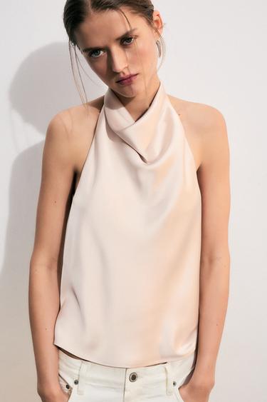 TOP HALTER SATINADO - Arena de Zara
