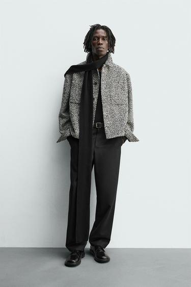 TEXTURED OVERSHIRT WITH POCKETS - Black / White by Zara