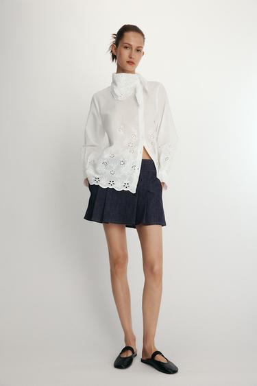 FALDA DENIM TABLAS - Índigo de Zara