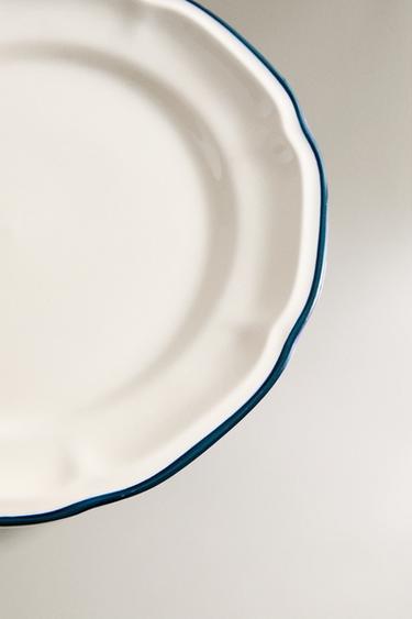 DESSERT PLATE WITH GREEN RIM - Blue by Zara - Image 2