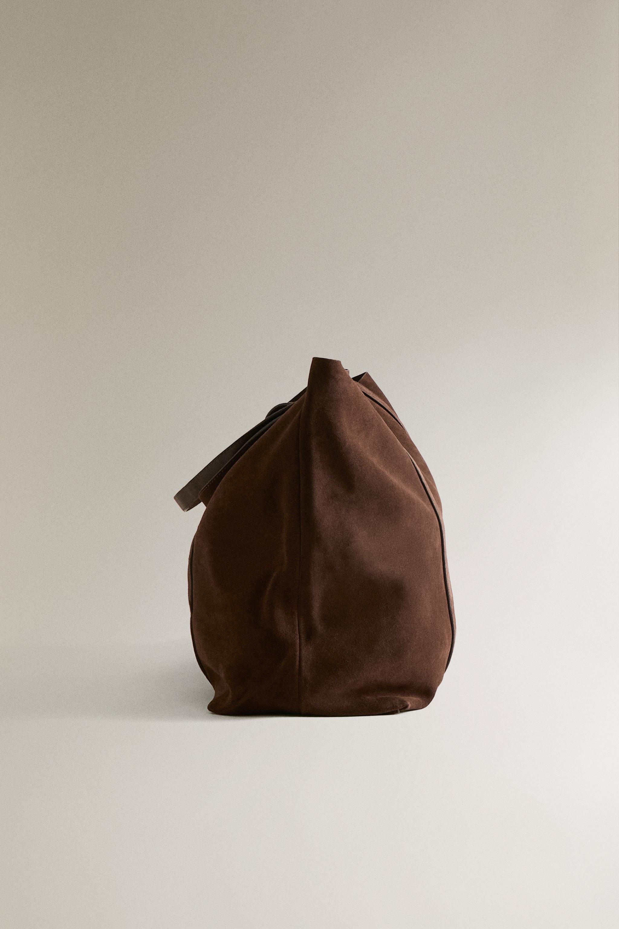 SUEDE LEATHER TOTE BAG