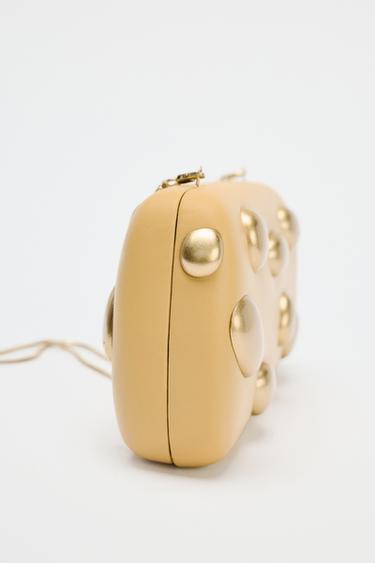 CLUTCH WITH METAL APPLIQUÉS - Mustard by Zara - Image 3