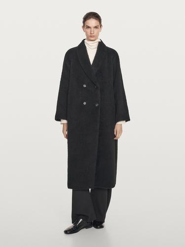 Zara Long alpaca and wool coat - Black