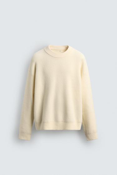 RELAXED FIT TEXTURED JUMPER - Ecru by Zara