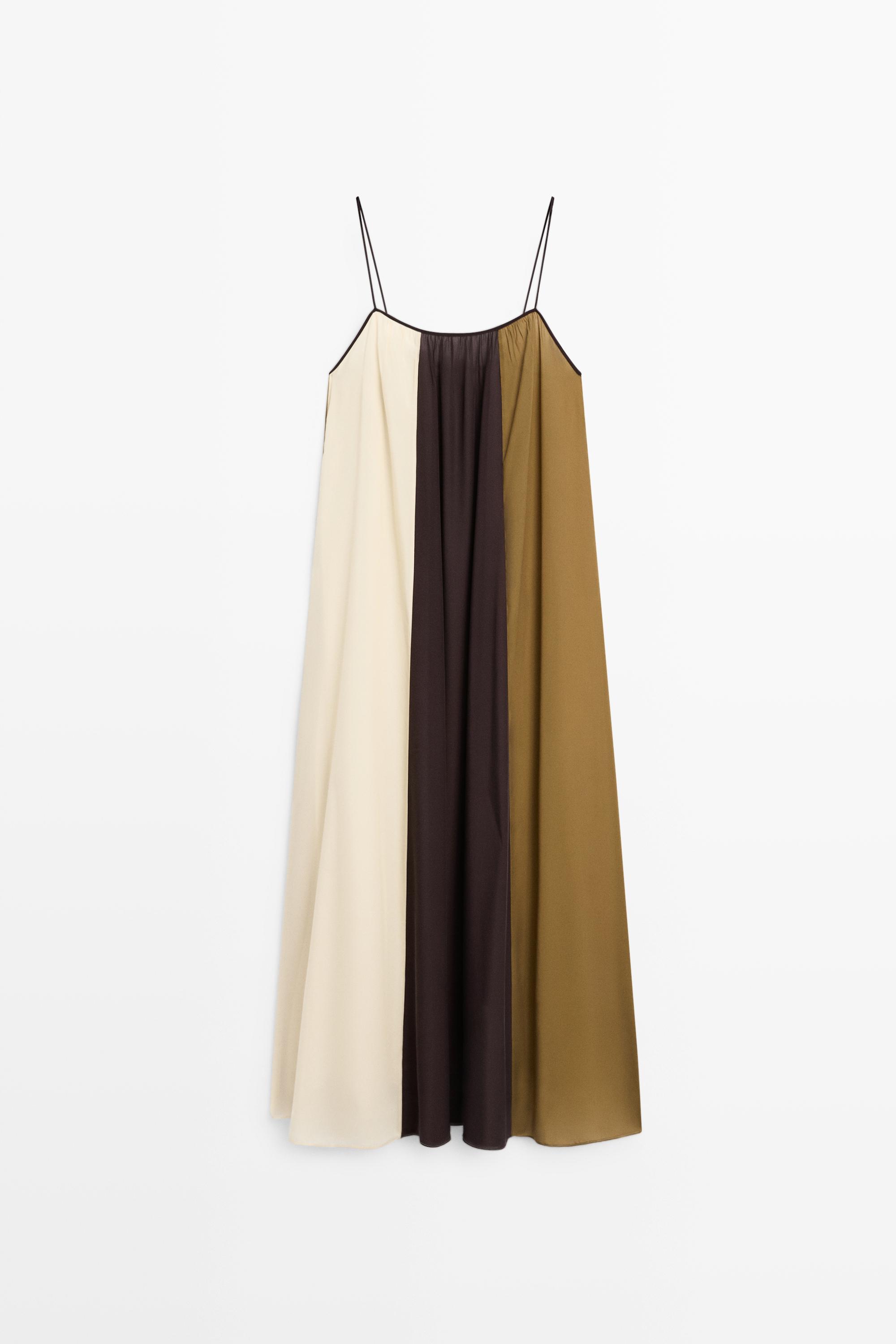 Robe midi fluide à bretelles