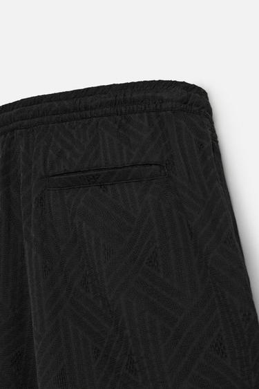 GEOMETRIC JACQUARD BERMUDA SHORTS - Black by Zara - Image 9