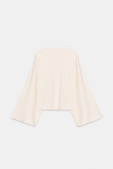 CAPE SLEEVE T-SHIRT - Butter by Zara - Image 6