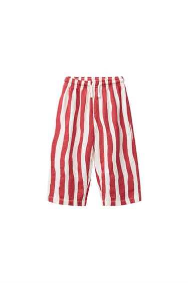 WAVY STRIPED TROUSERS - Red by Zara
