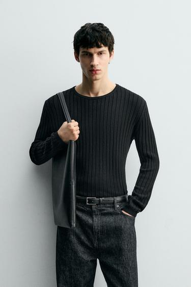 JERSEY ESTRUCTURA CANALÉ - Negro de Zara
