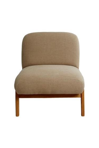 ACCENT CHAIR UPHOLSTERED IN LINEN - Dark beige by Zara
