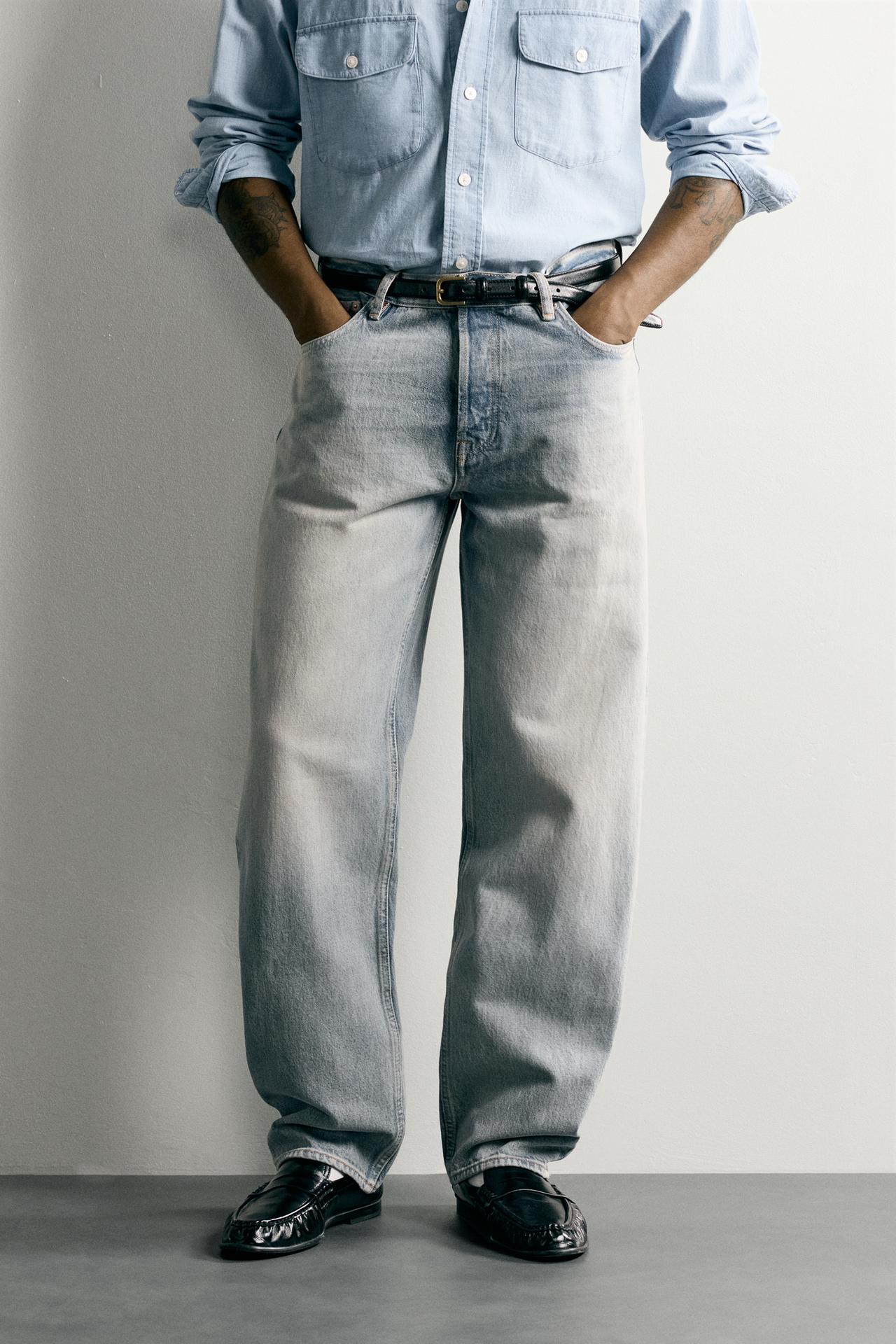 STRAIGHT FIT JEANS — Blue / Steel