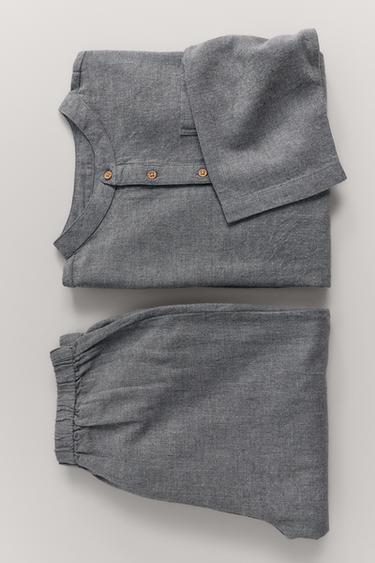 AGES 6-14 / STAND COLLAR PYJAMAS - Grey marl by Zara