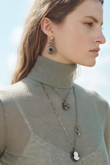 Zara LIMITED EDITION CHARM NECKLACE - Aged gold