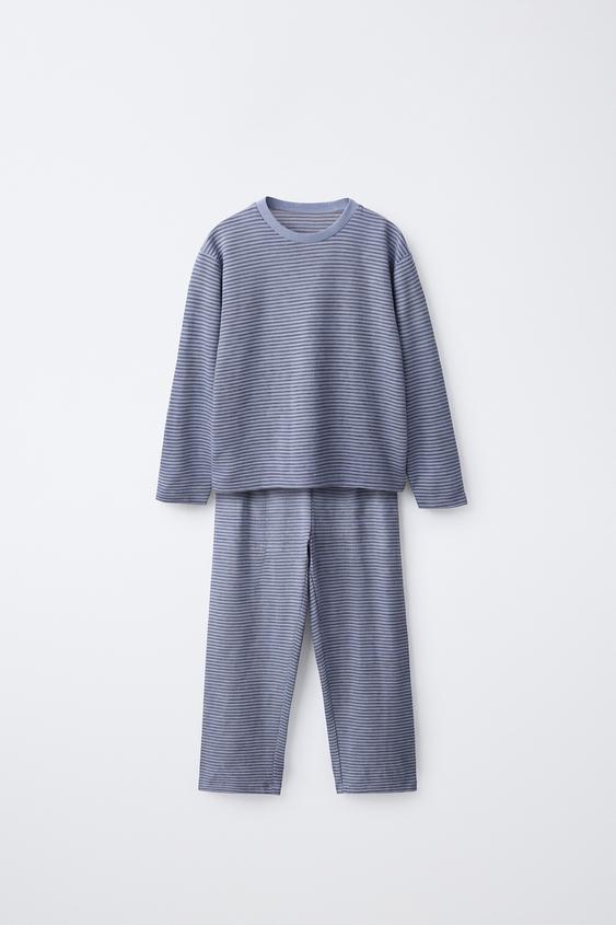 1 1/2-6 YEARS/ WARM STRIPED PYJAMAS - Blue / Grey de Zara - Imagen 0