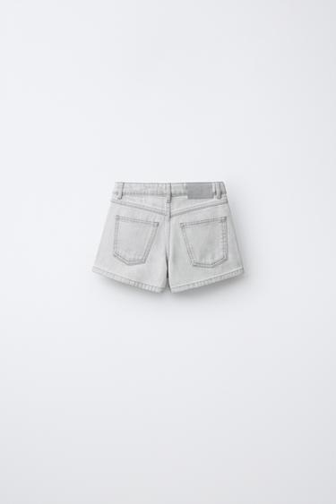 SHORT EN JEAN STRASS - Gris de Zara - Image 1