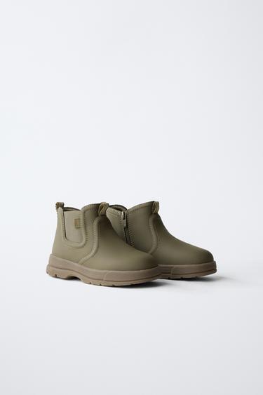 Zara RUBBERIZED BOOTS - Khaki Green