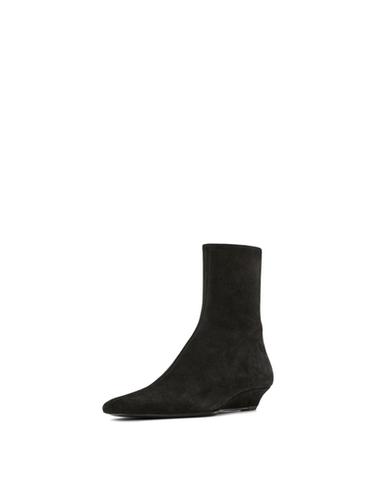 Zara Split leather wedge ankle boots - Black