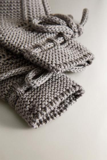 CHILDREN'S CHUNKY KNIT BOOTIES - Dark grey by Zara - Image 3
