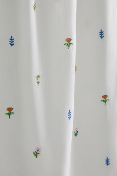 CHEMISE DE NUIT COTON MINIFLEUR - Blanc de Zara - Image 3