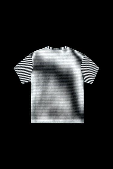 Zara STRIPED COTTON LINEN BLEND T-SHIRT - Striped