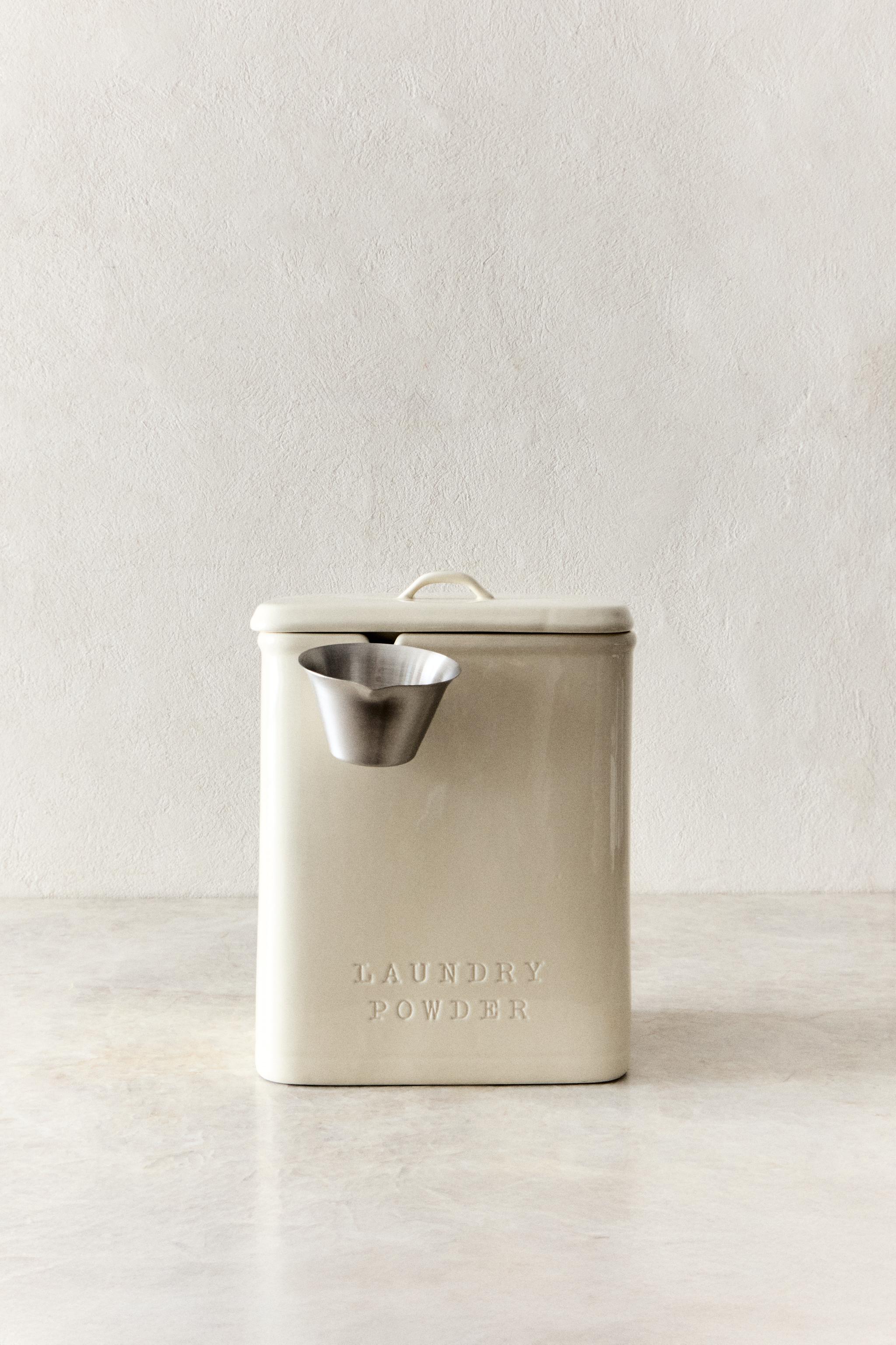 DETERGENT JAR WITH SCOOP — Cream