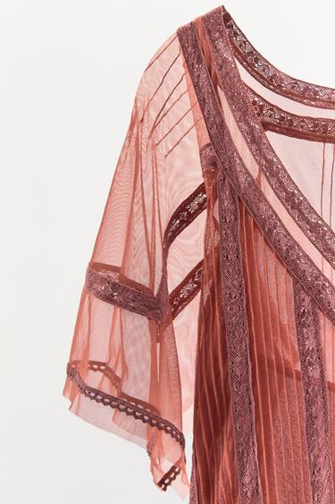 EMBROIDERED TULLE DRESS - Reddish by Zara - Image 7