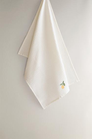 LOT TORCHONS CUISINE WAFFLE (LOT DE 2) - Vert de Zara - Image 0