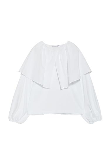CONTRAST POPLIN TOP
