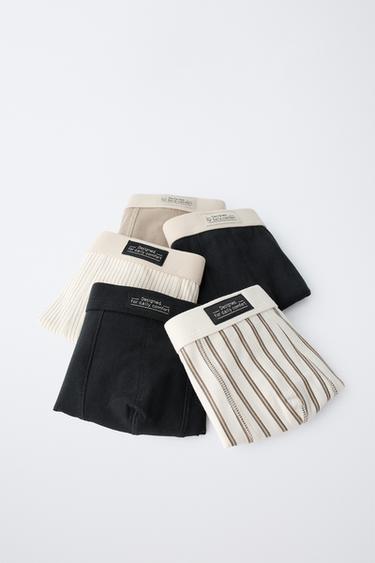 6-14 ANS/ LOT DE CINQ BOXERS À RAYURES - Noir de Zara - Image 5