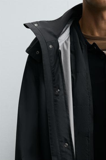 WATER-REPELLENT DETACHABLE TECHNICAL PARKA - Navy blue by Zara - Image 7