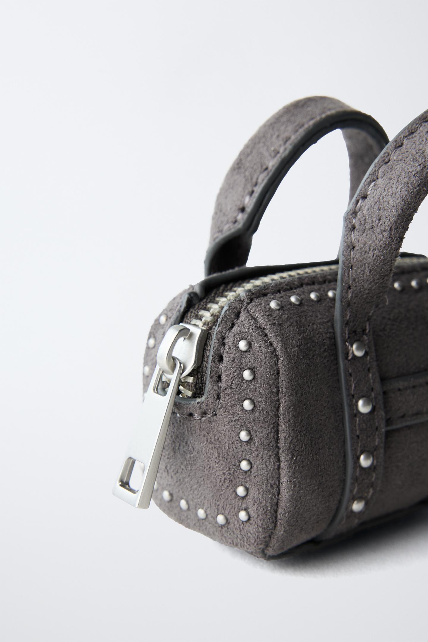 Детский брелок Zara Studded Bag Charm, цвет: Серый — фото 3